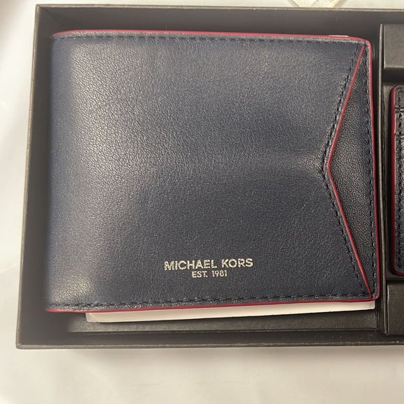 MICHAEL KORS MEN'S  TALL CARD HOLDER WALLET SLIM BILLFORD LEATHER 36H9LGFF7L - Picture 1 of 9